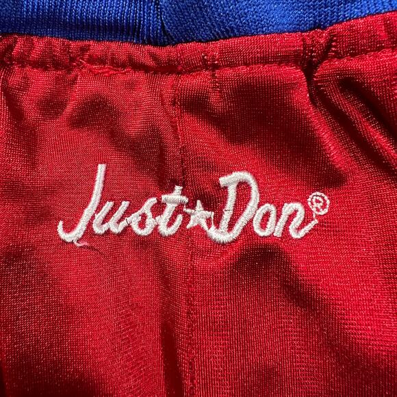 Just Don NBA All-Star Shorts Red Satin Zipper Pockets Small - Picture 6 of 7